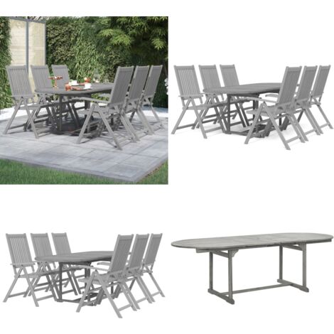 Ensemble à manger de jardin 7 pcs Bois d'acacia massif - ensemble de salle à manger de jardin - ensembles de salle à manger de jardin - Home & Living