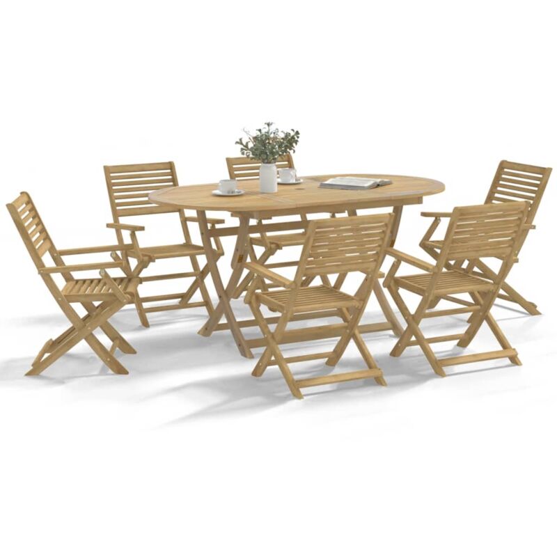 Vidaxl - Ensemble à manger de jardin 7 pcs Bois d'acacia solide