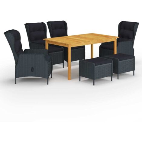 Ensemble à manger de jardin 7 pcs Gris foncé vidaXL