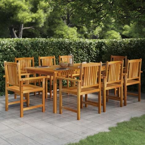 Ensemble à manger de jardin 9 pcs Bois d'acacia massif vidaXL