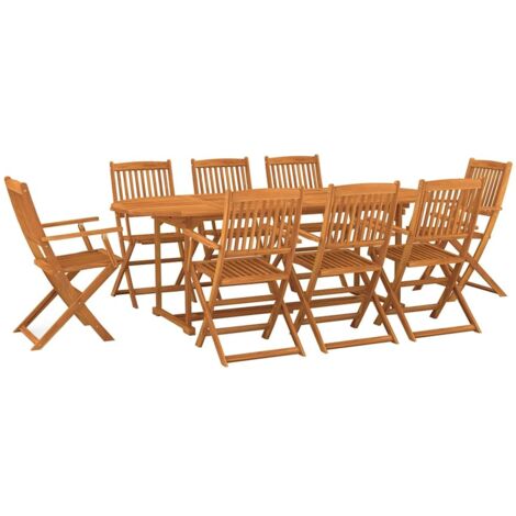 Ensemble à manger de jardin 9 pcs Mobilier de jardin 220x90x75 cm bois d'acacia