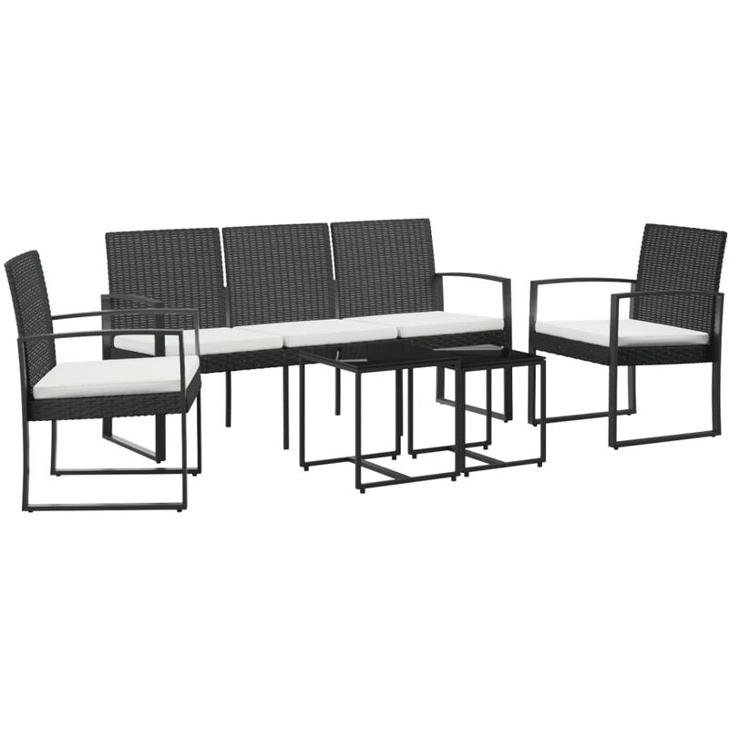 Vidaxl - Ensemble à manger de jardin avec coussins 5 pcs noir rotin pp
