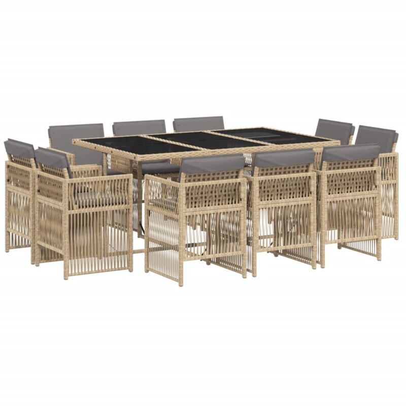 Vidaxl - Ensemble à manger de jardin et coussins 11 pcs mélange beige