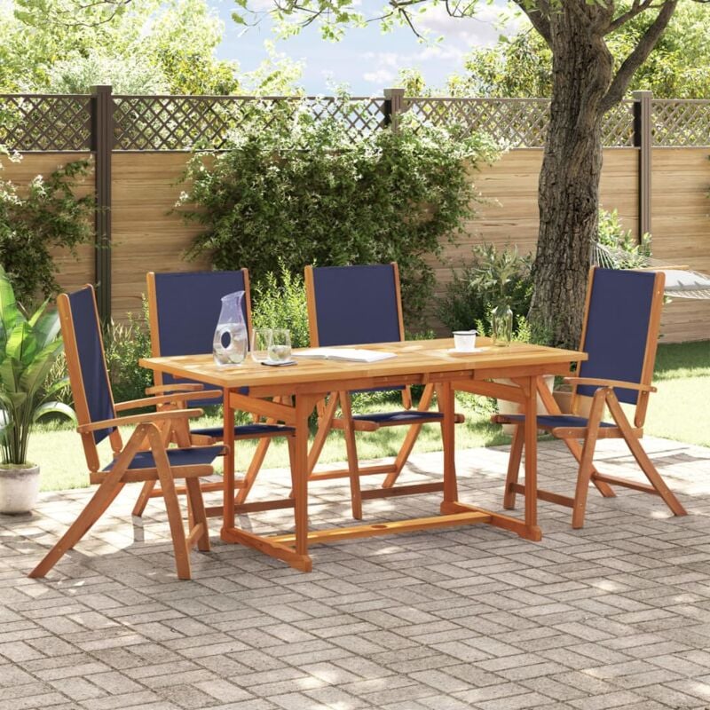 Vidaxl - Ensemble à manger de jardin 5pcs bois d'acacia solide textilène
