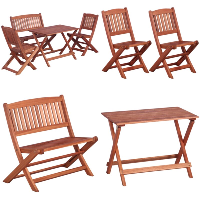 Ensemble à manger d'extérieur 4 pcs pour enfants Eucalyptus - Meubles De Jardin Enfant - Salon De Jardin Pliable - Set De Table Enfant - Meubles En