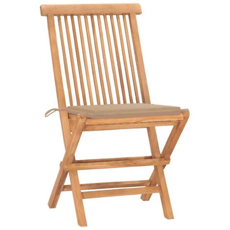 Ensemble à manger d'extérieur pliable avec coussin 3 pcs  Mobilier de jardin Teck