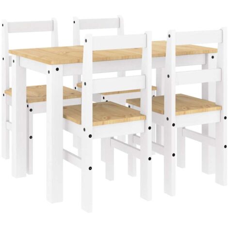 Ensemble à manger Panama 5 pcs blanc bois de pin massif CFW414693