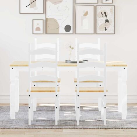 Ensemble à manger Panama 5 pcs blanc bois de pin massif vidaXL