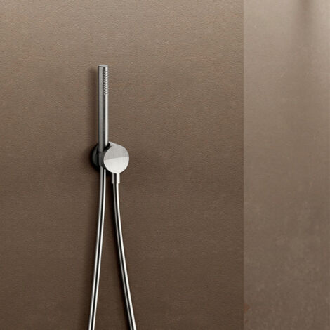 Ensemble Applique Prise D'Eau Douchette Flexible Piega Inox Brossé - CRISTINA ONDYNA PD61028