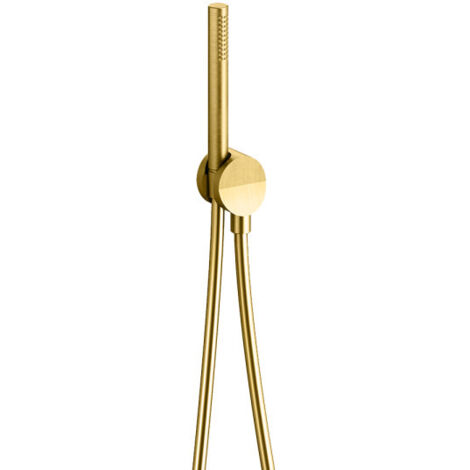 Ensemble Applique Prise D'Eau Douchette Flexible Piega Inox Or Brossé - CRISTINA ONDYNA PD61096I