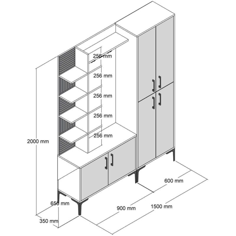 Cotecosy - Meuble d'entrée en aggloméré Viyana