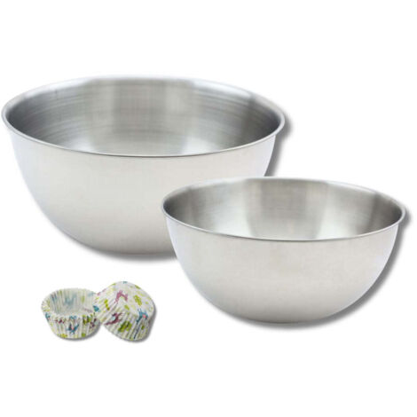Ensemble avec un lot de 50 moules à muffins, 1 spatule Zenker et 2 bols à mixer en inox Fackelmann