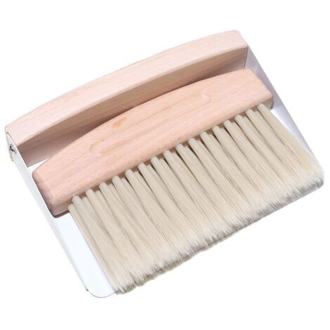 Ensemble Balai Brosse Tablepelle Poussière: Pelle à Poussière et Brosse à Main Brosse à Main en Bois Pellepoussière Balai à Farine Mini Balai Table - Brosse Table Brosse(nylon de pelle blanc)