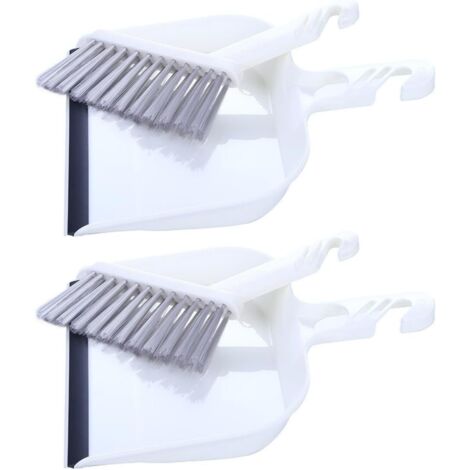 Ensemble balai et pelle de cuisine miniatures 2 pièces blanc pour usage domestique