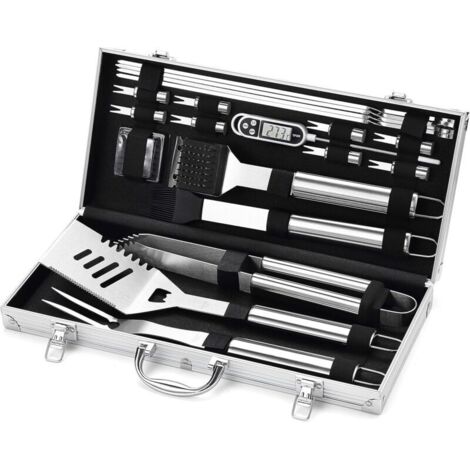 Ensemble barbecue 20 pièces, accessoires de grillade avec sac de transport, ustensiles de barbecue professionnels - idéal pour les grillades - AquaForge