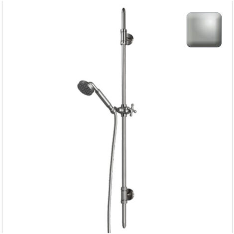 Ensemble barre de douche 110cm nickel satiné Liberty Line - Bossini D19001094