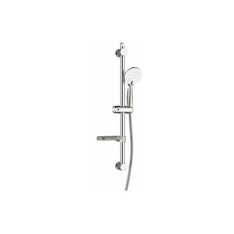 Ensemble barre de douche ø25 L650, douchette ø105 3 jets anticalcaire