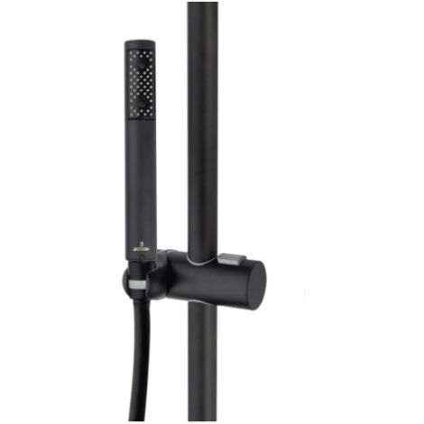 Ensemble barre de douche en laiton, douchette et flexible noir mat BLACK & WHITE - BOSSINI D06012073