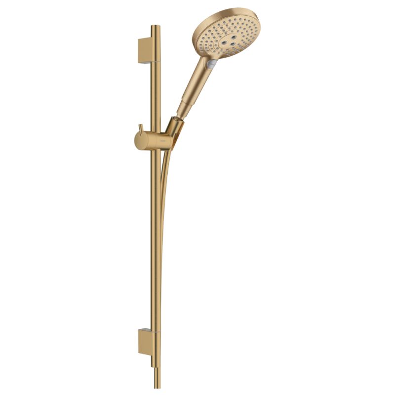 Ensemble barre de douche Hansgrohe Unica s Puro + Flexible + Pommeau de douche Raindance Select s Bronze Brossé