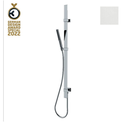 Ensemble barre de douche plate et douchette blanc mat Apice - Bossini D48088045