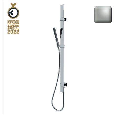 Ensemble barre de douche plate et douchette nickel satiné Apice - Bossini D48088094
