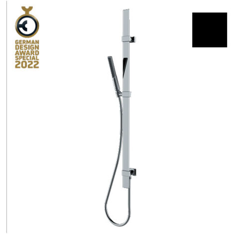 Ensemble barre de douche plate et douchette noir mat Apice - Bossini D48088073