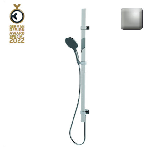 Ensemble barre de douche plate et pomme de douche nickel satiné Apice - Bossini D48086094