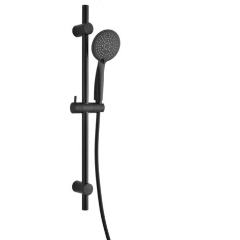 Ensemble Barre de Douche & Pommeau "5 Positions" 24cm Noir