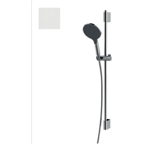 Ensemble barre de douche ronde et pomme de douche blanc mat Apice - Bossini DA5059045