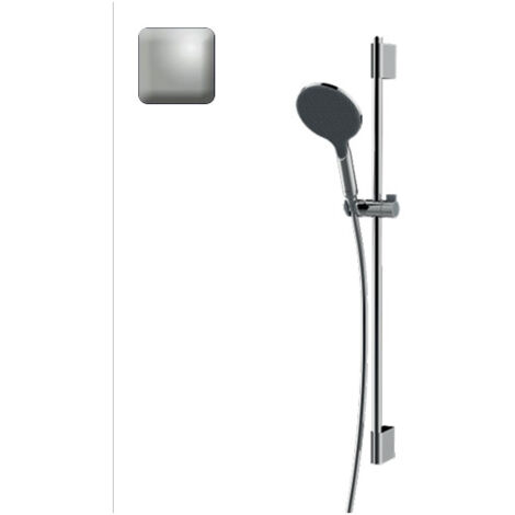 Ensemble barre de douche ronde et pomme de douche nickel satiné Apice - Bossini DA5059094