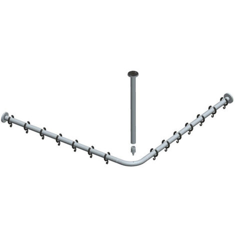 Ensemble barre de rideau de douche PLAN pour douche carrée 800 x 800 mm aluminium argent / anodisé KEUCO