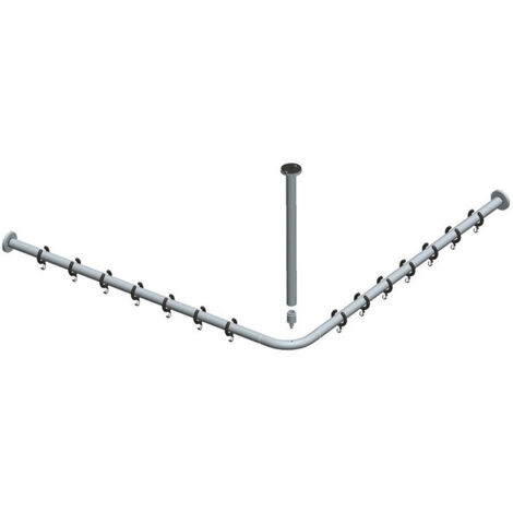 Ensemble barre de rideau de douche PLAN pour douche carrée 900 x 900 mm aluminium argent / anodisé KEUCO