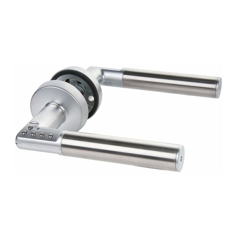 Mul-t-lock - Ensemble béquille double inox code-it Droite