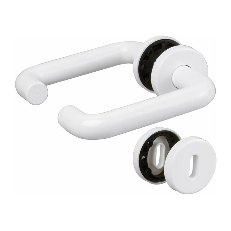 Hoppe Et Cie - Poignée de porte sur rosace blanc - Clé l - Paris