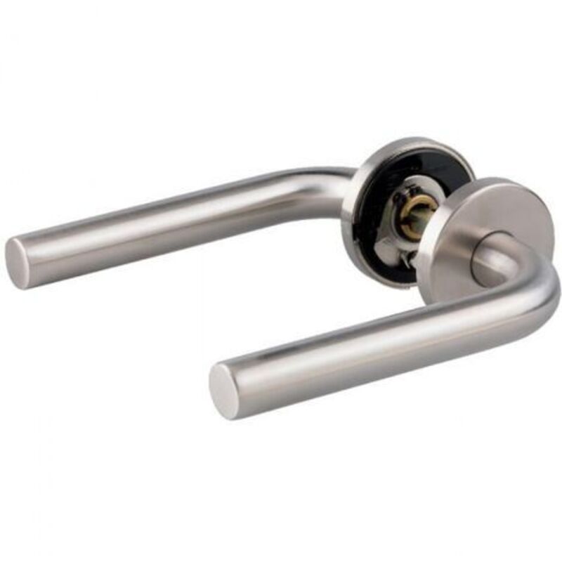 Normbau - Poignée de porte sur rosace inox mat - Bec de cane - EsT.ZG 51