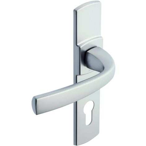 Ensemble béquille MUZE sur petite plaque (entraxe 165 mm) - 40 mm - clé I - chromé velours - VACHETTE