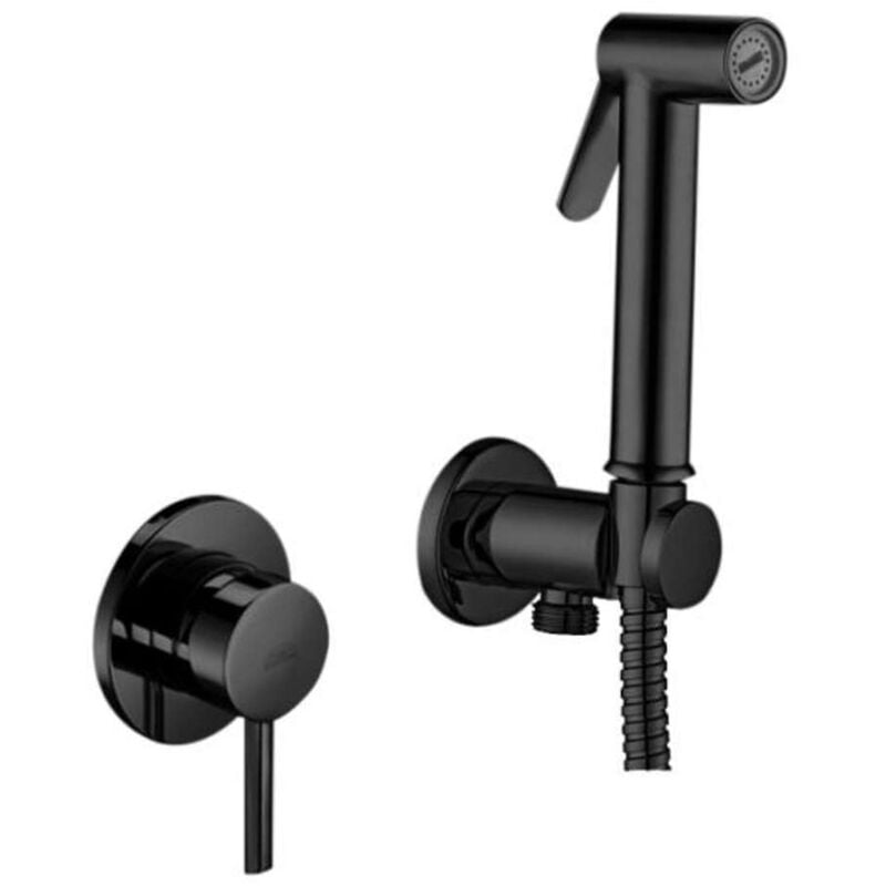 Bidet Kit - Mitigeur de bidet encastré, avec douchette et corps, noir mat KITDUP110NO - Paffoni