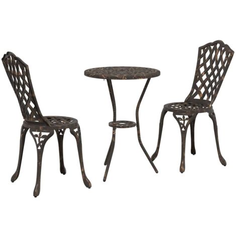 Ensemble bistro de jardin 3 pcs  Mobilier de jardin Bronze Aluminium