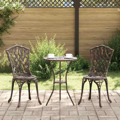 Ensemble bistro de jardin 3 pcs-Salon de jardin bistro Bronze Aluminium 342299