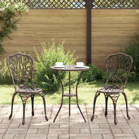 Ensemble bistro de jardin 3 pcs-Salon de jardin bistro Bronze Aluminium 494740
