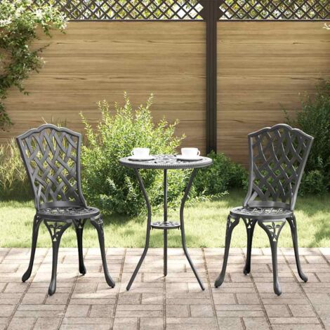 Ensemble bistro de jardin 3 pcs-Salon de jardin bistro Noir Aluminium 547274