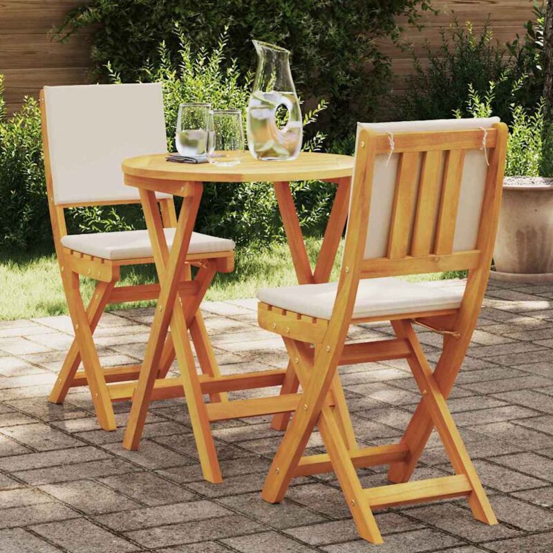 Ensemble bistrot 3 pcs Marron Bois d'acacia massif Vidaxl
