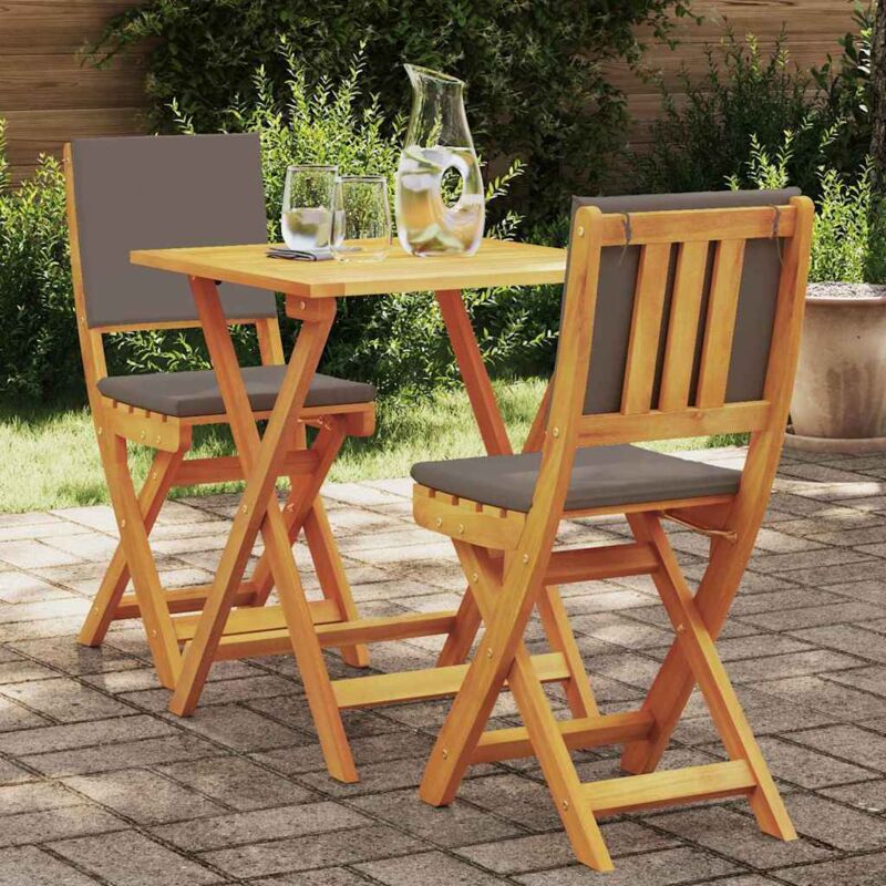 Ensemble bistrot 3 pcs Marron Bois d'acacia massif Vidaxl