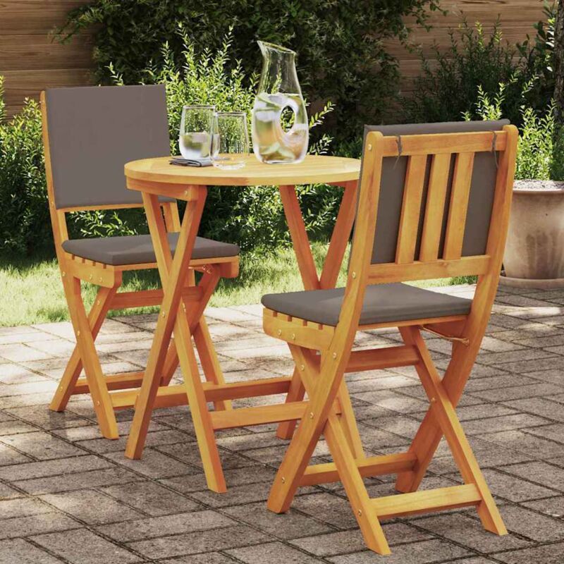 Ensemble bistrot 3 pcs Marron Bois d'acacia massif vidaXL