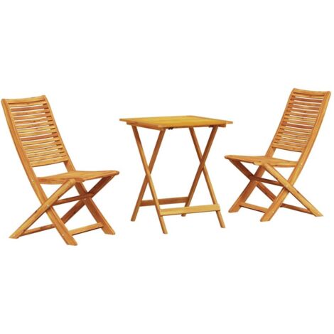 Ensemble bistro pliant 3 pcs  Mobilier de jardin Marron Bois d'Acacia Massif