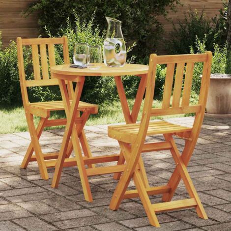 Ensemble bistrot 3 pcs Marron Bois d'acacia massif vidaXL