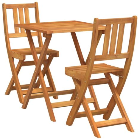 Ensemble bistrot 3 pcs  Mobilier de jardin Huile Naturelle Bois d'Acacia Massif