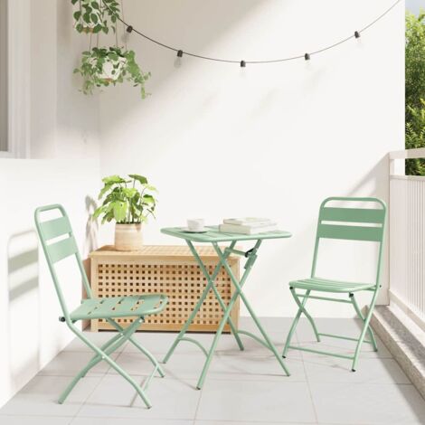 Ensemble bistrot 3 pcs Vert menthe clair Acier vidaXL