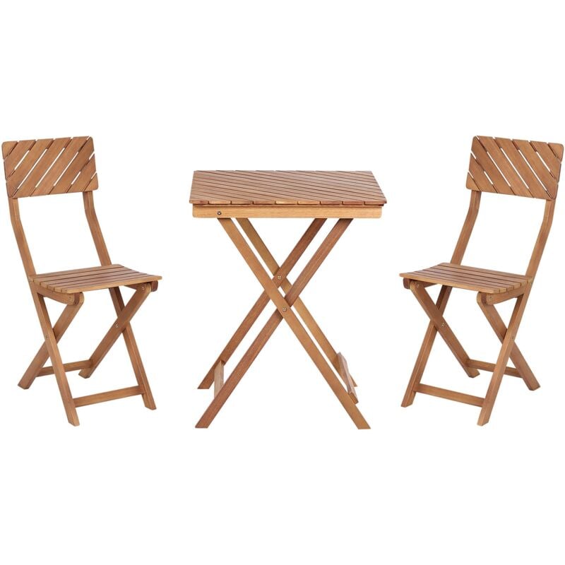 Ensemble Bistrot pour l'Extérieur Pliable en Bois d'Eucalyptus Foncé Ardore