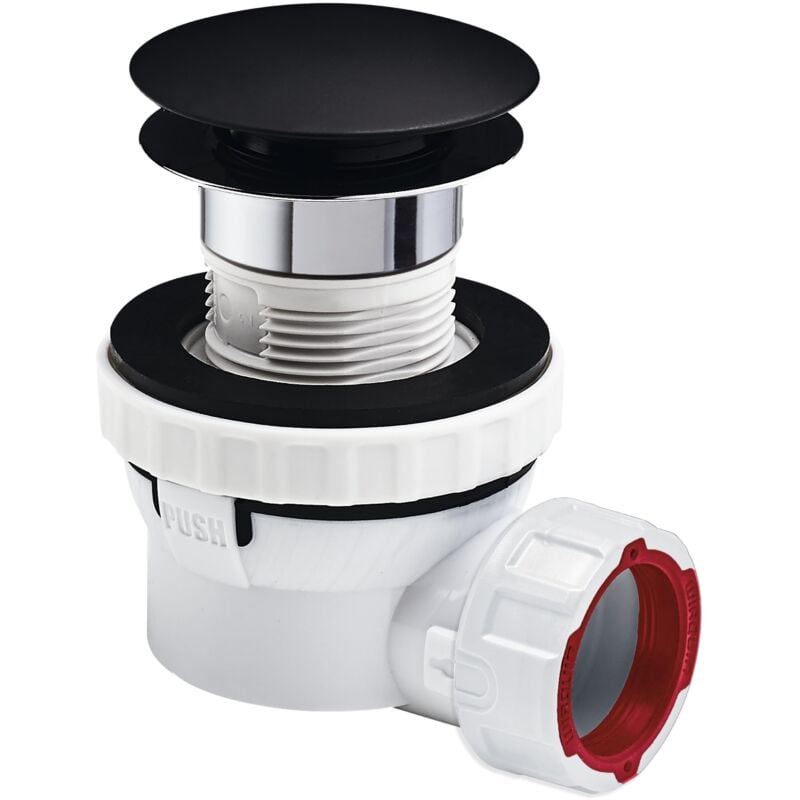 Wirquin - Ensemble bonde + siphon quick-clac- nano 6.7 - Finition : noir